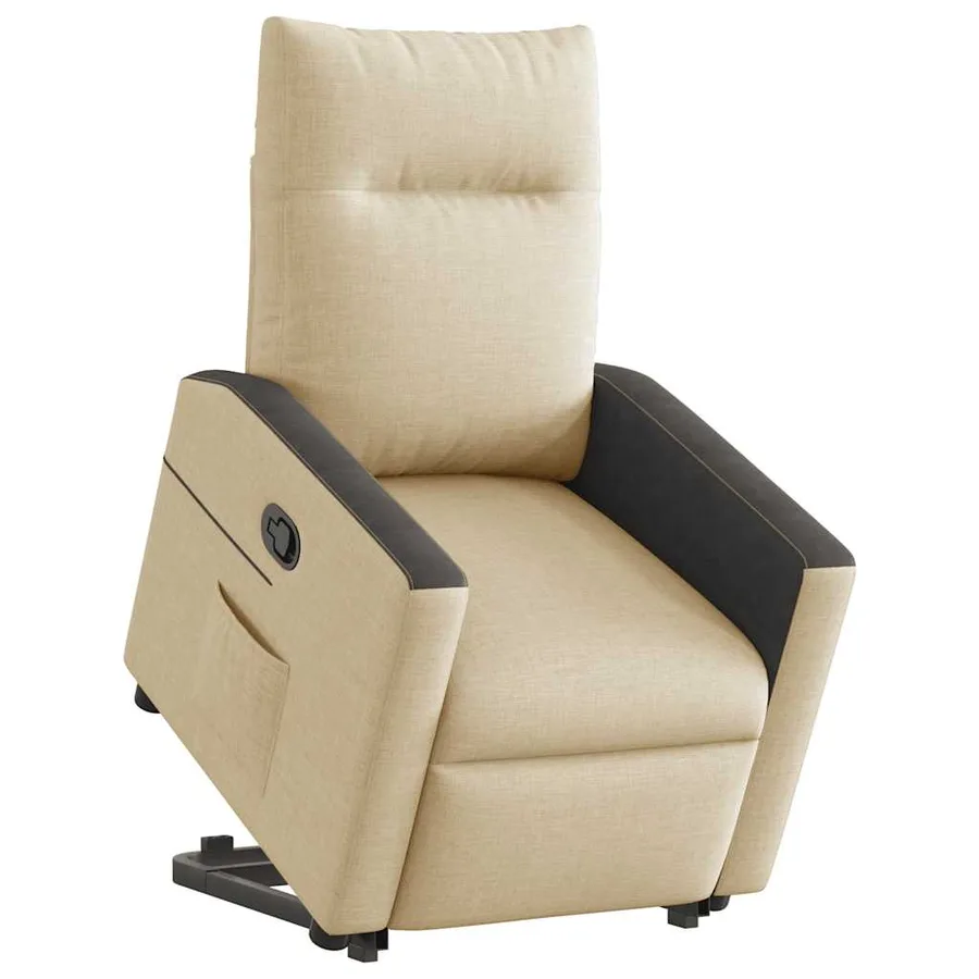 Fauteuil inclinable Crème Tissu - 3