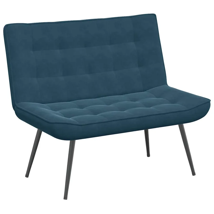 Banc bleu 110x74x84 cm velours - 2
