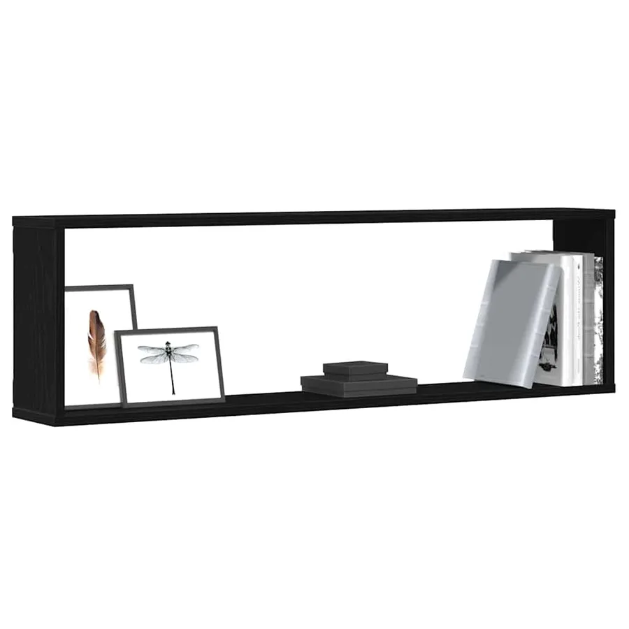 Étagères murales cube 4 pcs chêne noir 100x15x30 cm bois - 4