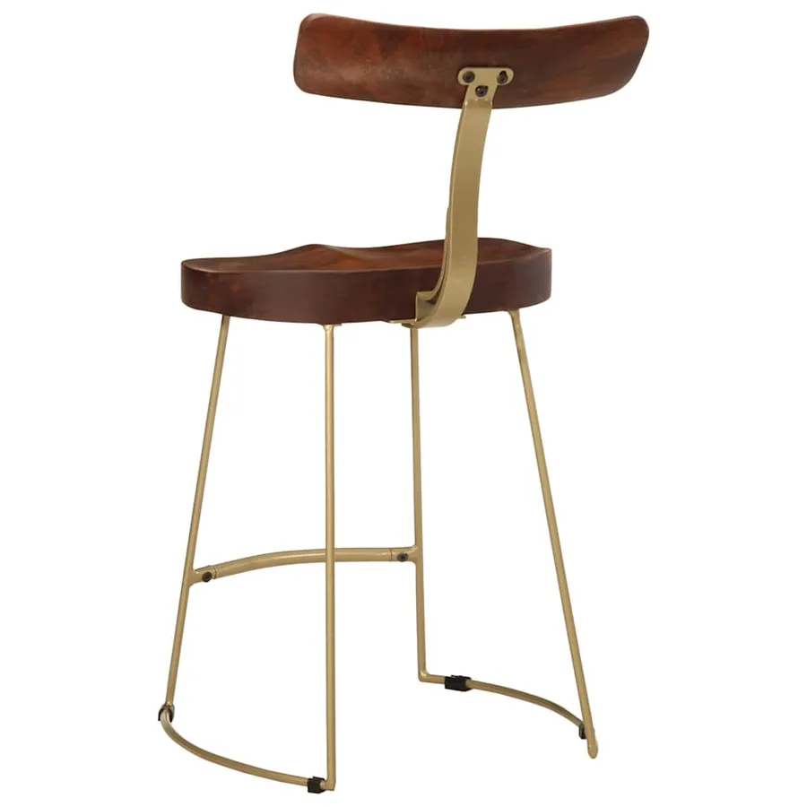 Tabourets de bar lot de 2 49x43x79 cm bois de manguier massif - 4