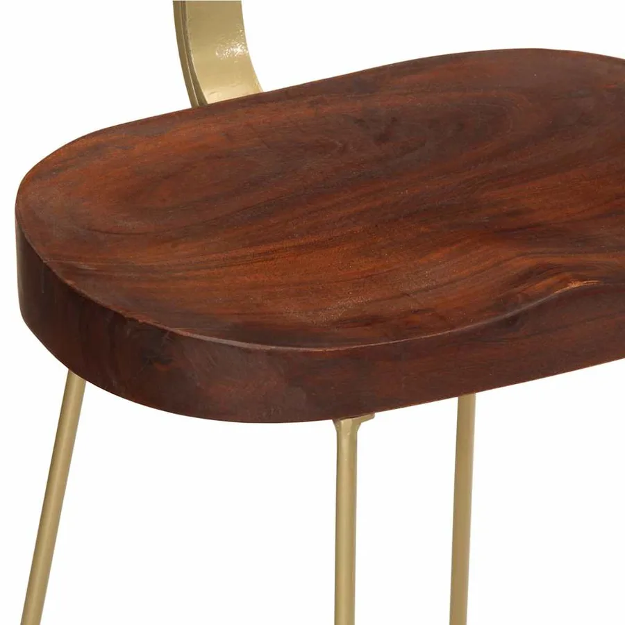 Tabourets de bar lot de 2 49x43x79 cm bois de manguier massif - 6