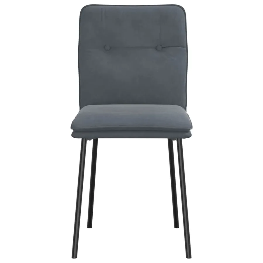 Chaises à manger lot de 4 Gris foncé Velours - 4