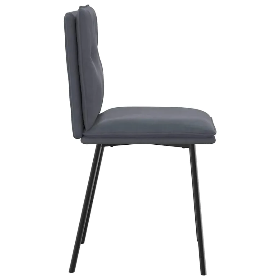 Chaises à manger lot de 4 Gris foncé Velours - 5
