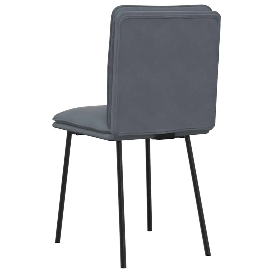 Chaises à manger lot de 4 Gris foncé Velours - 6
