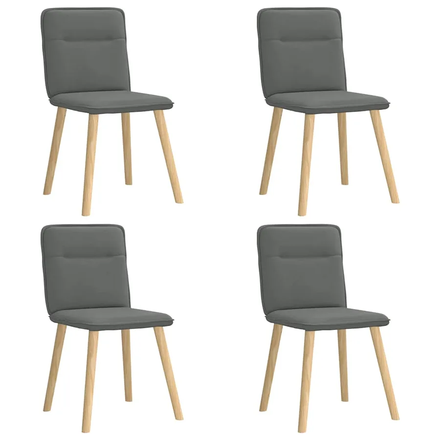 Chaises à manger lot de 4 gris foncé tissu - 2