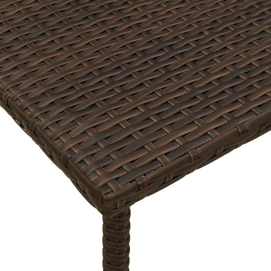 Table basse de jardin rectangulaire marron 40x40x37 cm rotin - 7