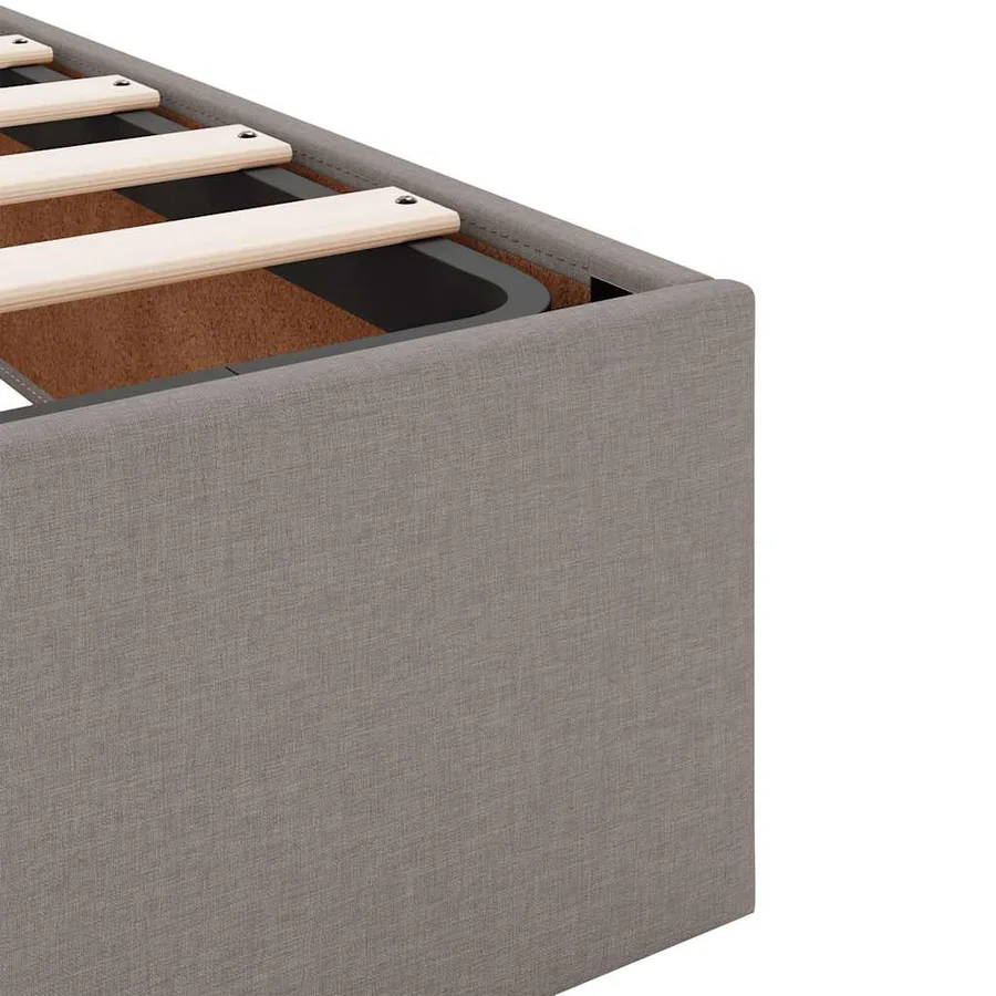 Cadre de lit ottoman sans matelas taupe 180x200 cm tissu - 11