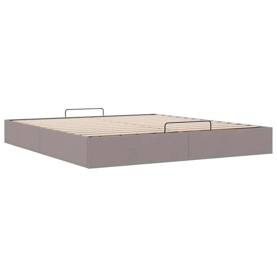 Cadre de lit ottoman sans matelas taupe 180x200 cm tissu - 6