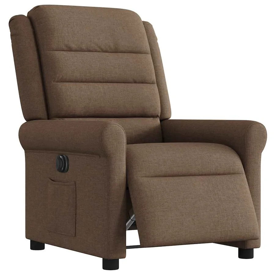Fauteuil inclinable électrique Marron Tissu - 2