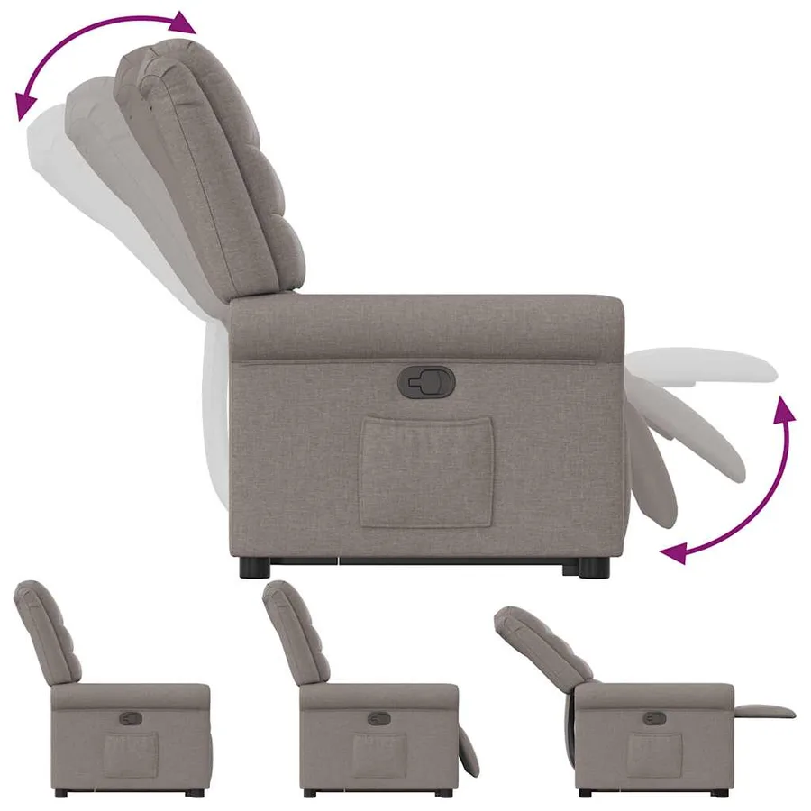 Fauteuil inclinable taupe tissu - 8