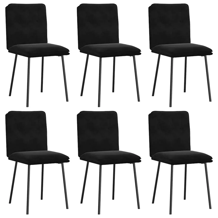 Chaises à manger lot de 6 noir velours - 2