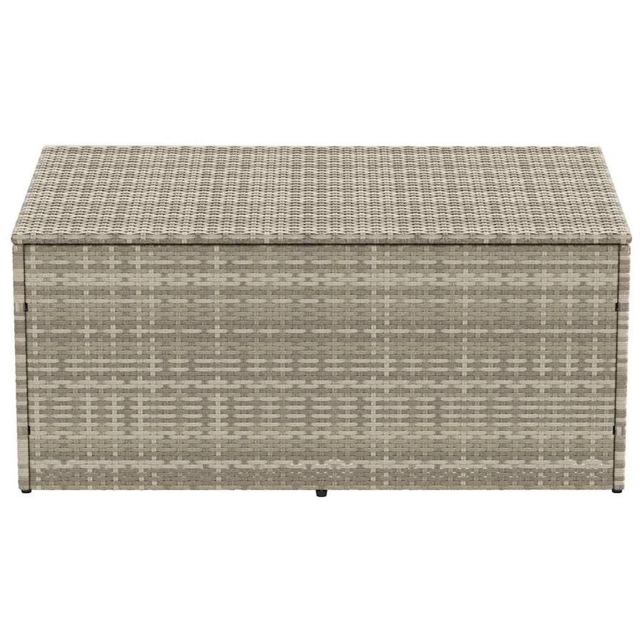 Boîte de rangement de jardin gris clair 110x50x58 cm rotin - 4