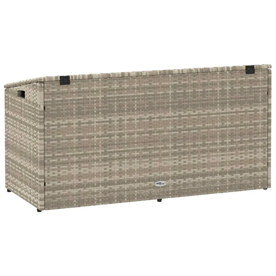 Boîte de rangement de jardin gris clair 110x50x58 cm rotin - 6