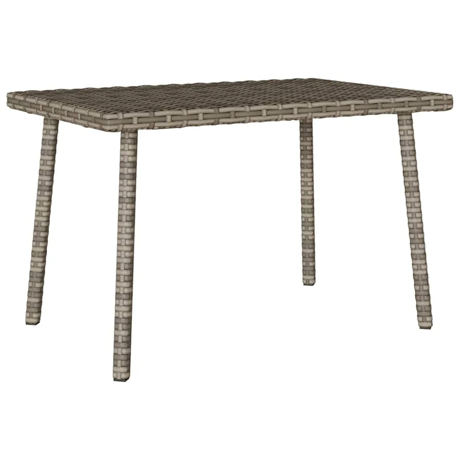 Table basse de jardin rectangulaire gris 60x40x37 cm rotin - 2