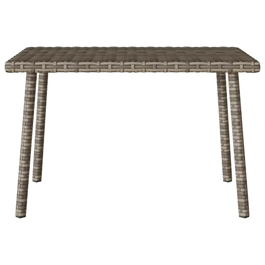 Table basse de jardin rectangulaire gris 60x40x37 cm rotin - 4