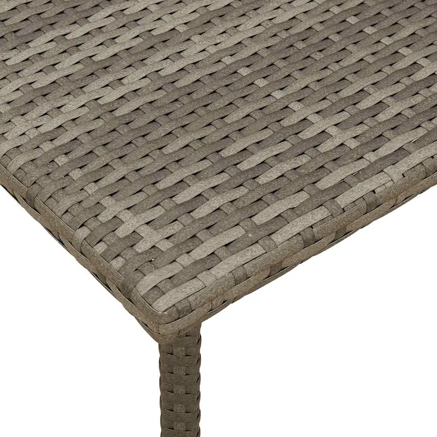 Table basse de jardin rectangulaire gris 60x40x37 cm rotin - 7