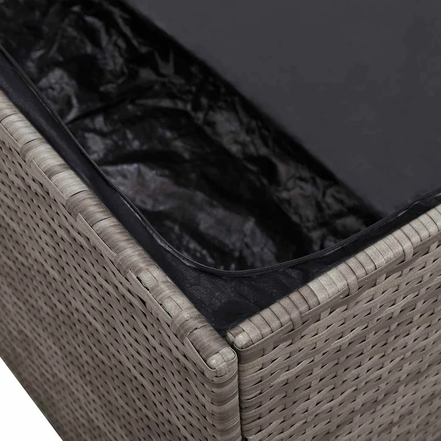 Coffre de rangement de jardin Gris 110 x 50 x 58 cm Résine tressée - 10