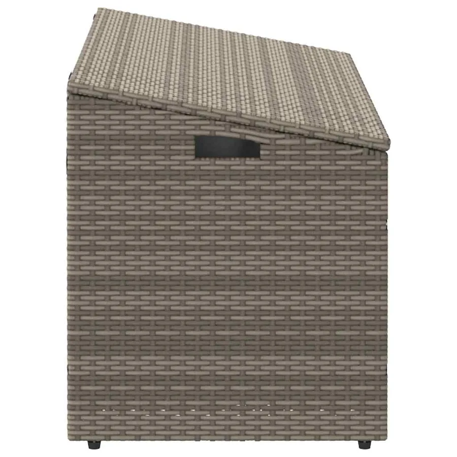 Coffre de rangement de jardin Gris 110 x 50 x 58 cm Résine tressée - 5