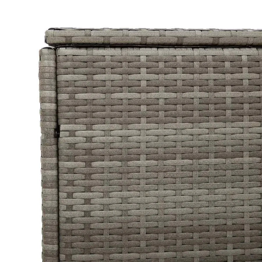 Coffre de rangement de jardin Gris 110 x 50 x 58 cm Résine tressée - 8