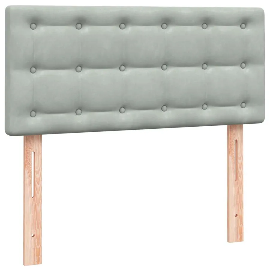 Sommier à lattes de lit et matelas gris clair 90x210 cm velours - 6