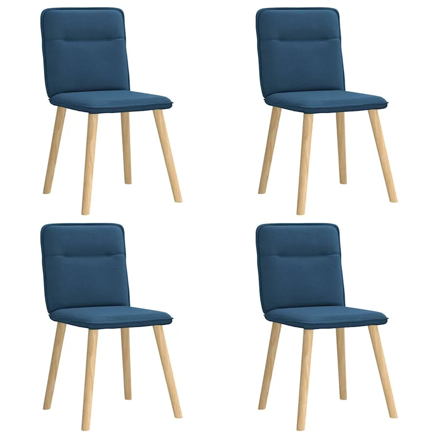 Chaises à manger lot de 4 bleu tissu - 2
