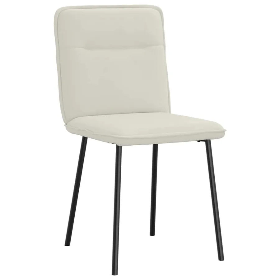 Chaises à manger lot de 6 crème velours - 3