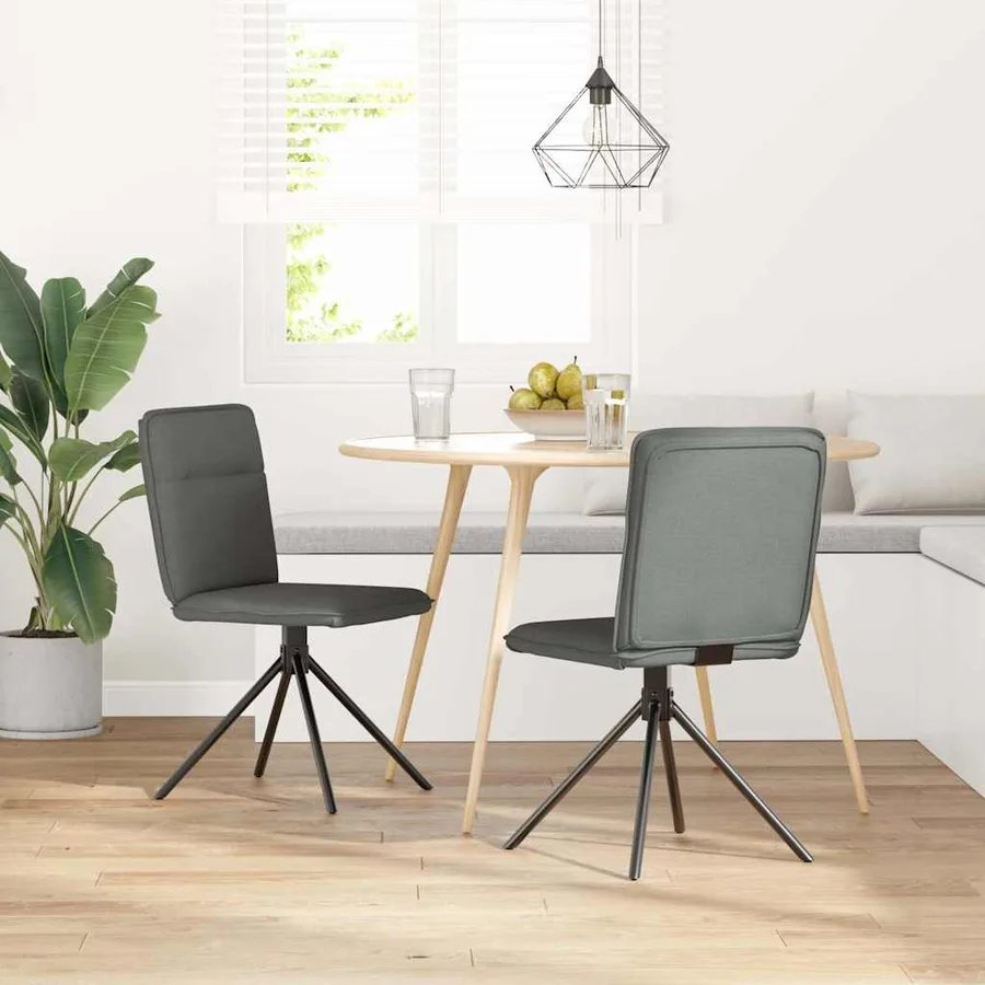 Chaises à manger lot de 2 gris foncé tissu - 2