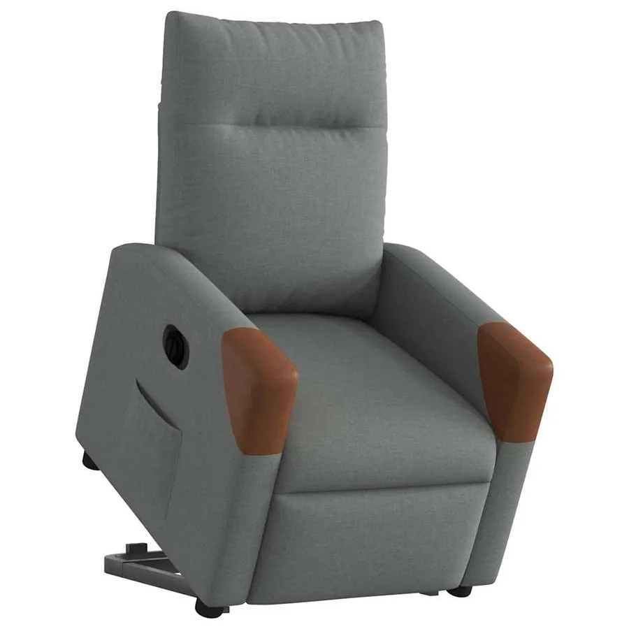Fauteuil inclinable électrique gris foncé tissu - 3