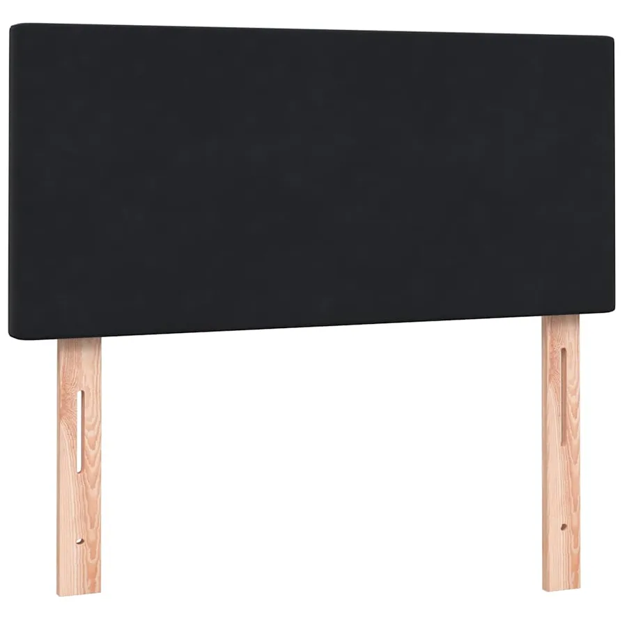 Sommier à lattes de lit avec matelas noir 100x210 cm velours - 6