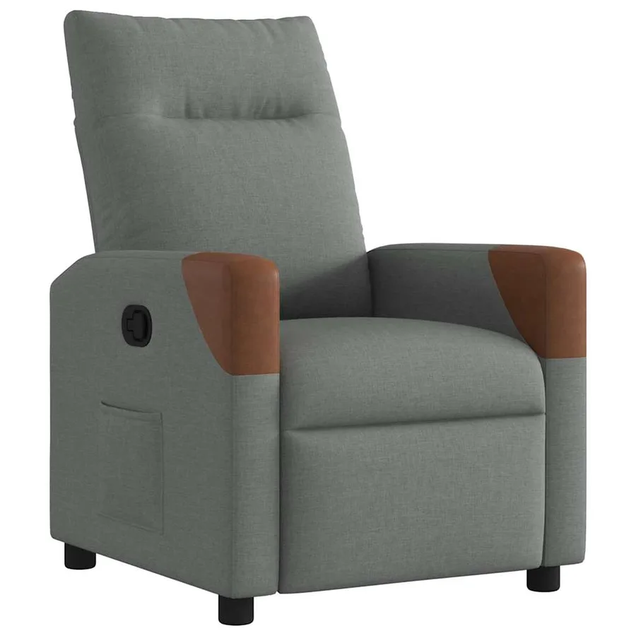 Fauteuil inclinable en tissu gris foncé - 2