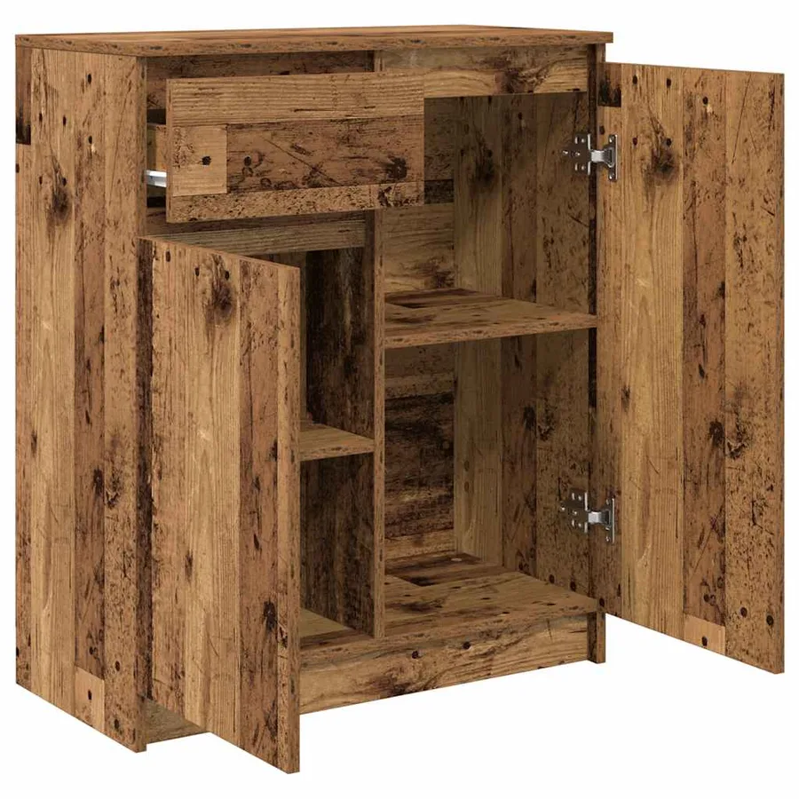 Buffet avec tiroir vieux bois 71x35x84 cm bois d'ingénierie - 5
