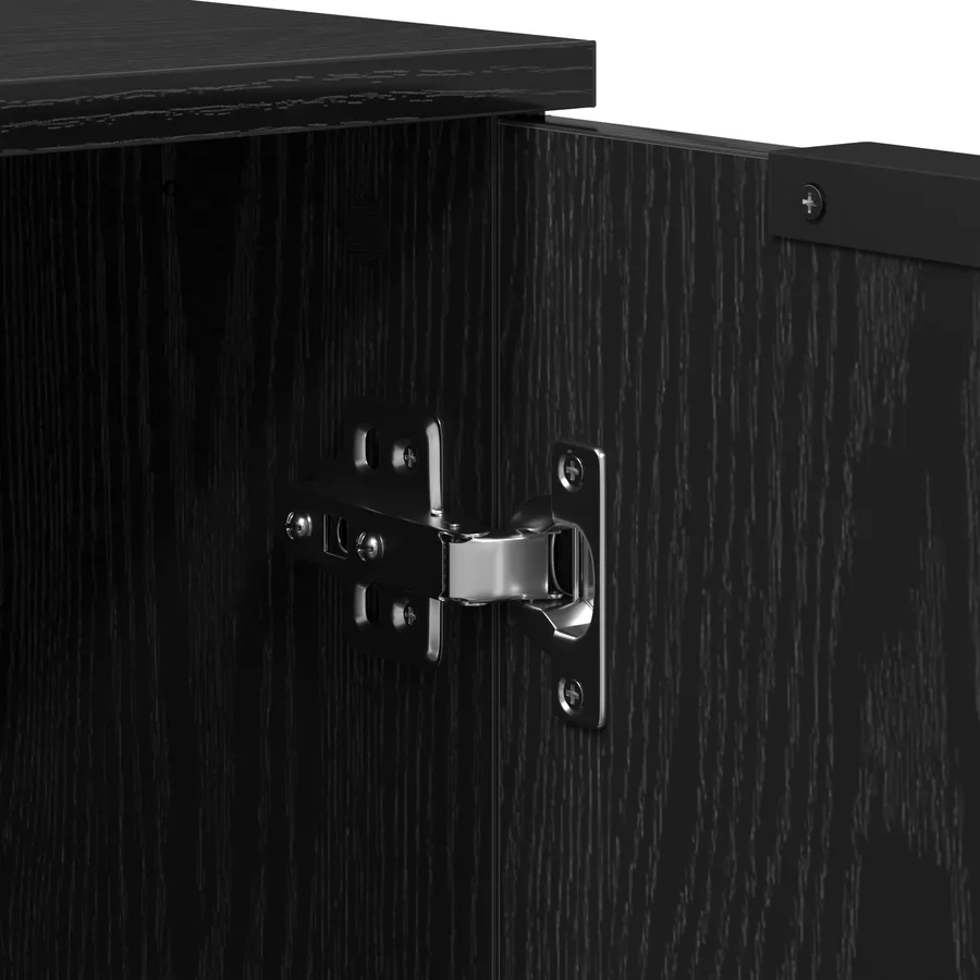 Buffet Chêne noir 60 x 30 x 70 cm Bois d'ingénierie - 9