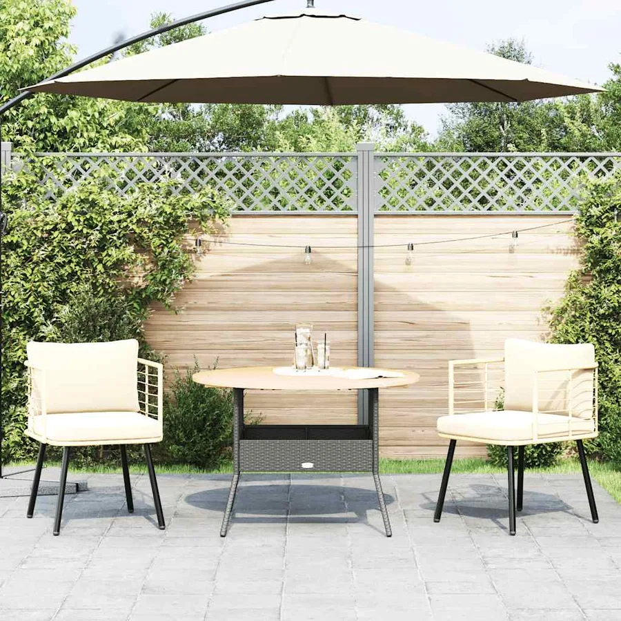 Chaises de jardin lot de 2 avec coussins naturel résine tressée - 3