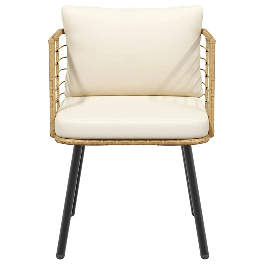 Chaises de jardin lot de 2 avec coussins naturel résine tressée - 5