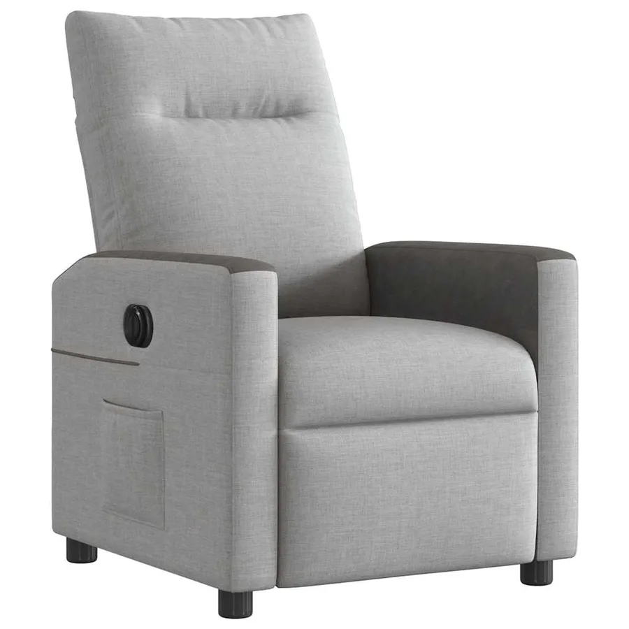 Fauteuil inclinable électrique gris nuage tissu - 4