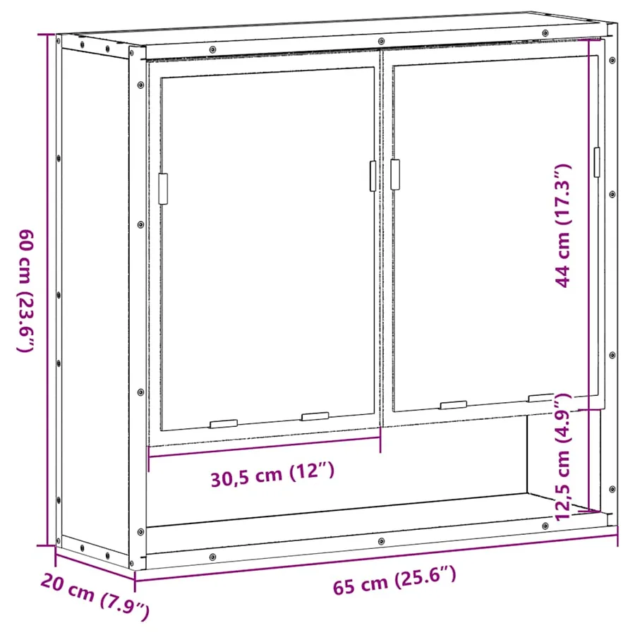 Armoire à miroir de salle de bain sonoma gris bois d’ingénierie - 12