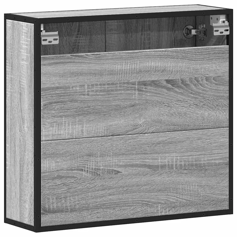 Armoire à miroir de salle de bain sonoma gris bois d’ingénierie - 7