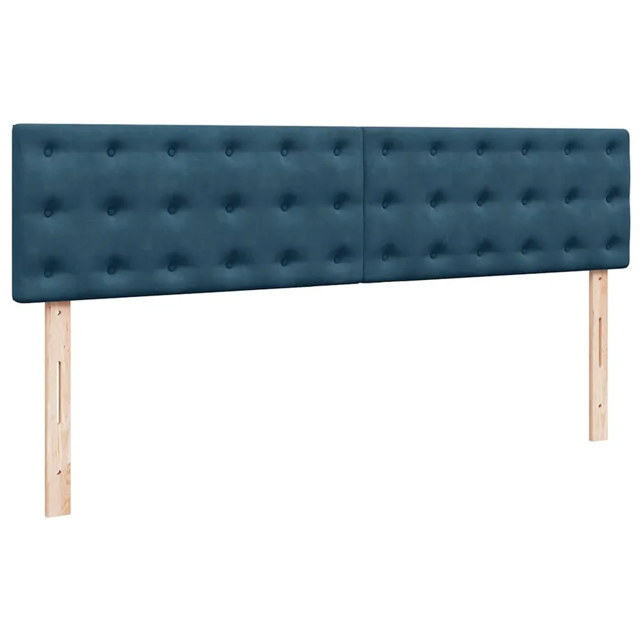 Cadre de lit ottoman avec matelas bleu foncé 200x200 cm velours - 10
