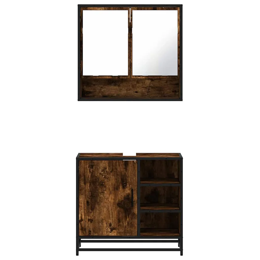 Ensemble de meubles de salle de bain 2 pcs Chêne fumé - 5