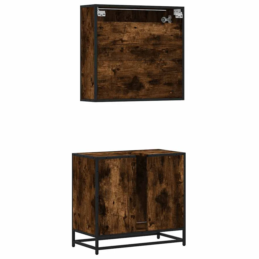 Ensemble de meubles de salle de bain 2 pcs Chêne fumé - 7