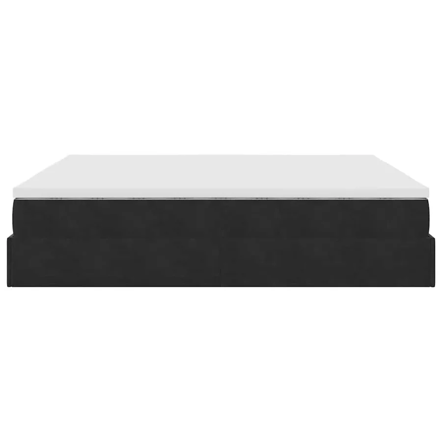 Cadre de lit ottoman avec matelas noir 200x200cm velours - 9