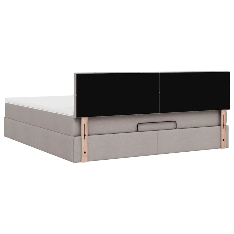Cadre de lit ottoman avec matelas taupe 180x200 cm tissu - 11
