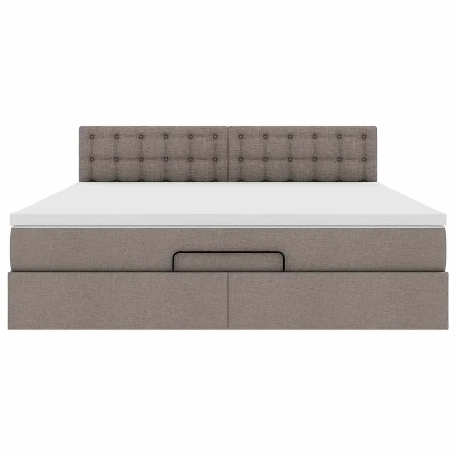 Lit ottoman avec matelas et LED Taupe 180x200cm tissu - 8