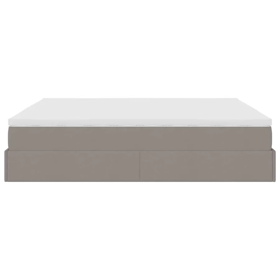 Cadre de lit ottoman avec matelas taupe 180x200 cm tissu - 9