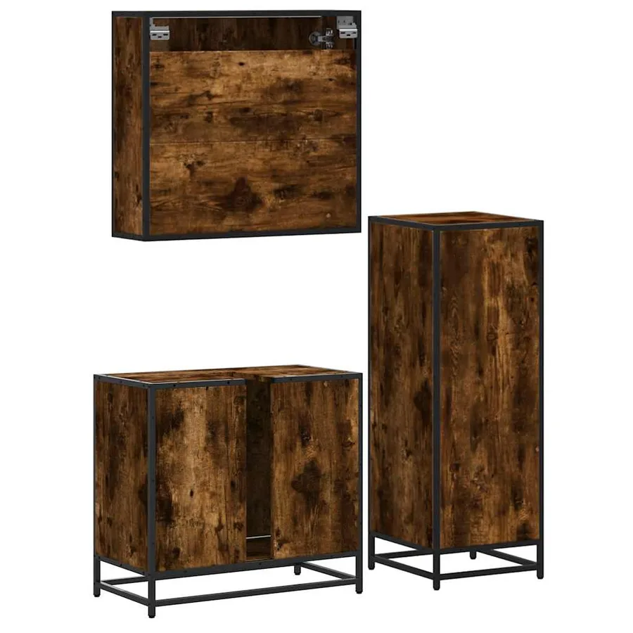 Ensemble de meubles de salle de bain 3 pcs Chêne fumé - 7