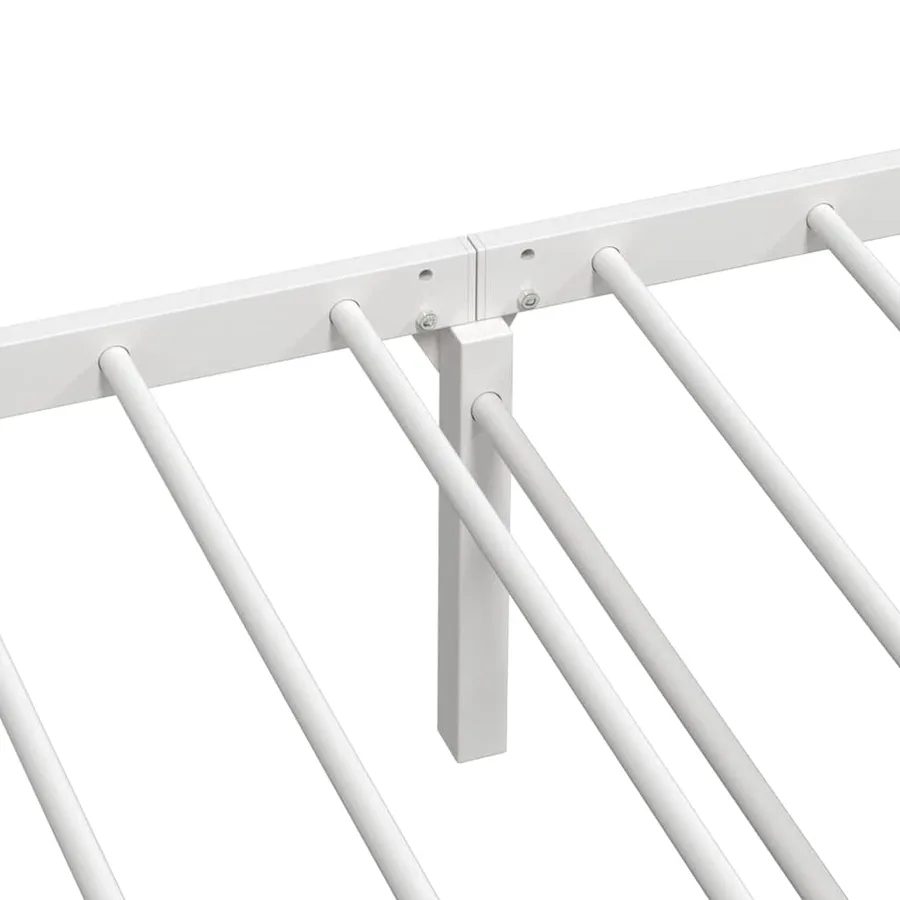 Cadre de lit sans matelas pliable blanc 75x190 cm acier - 11