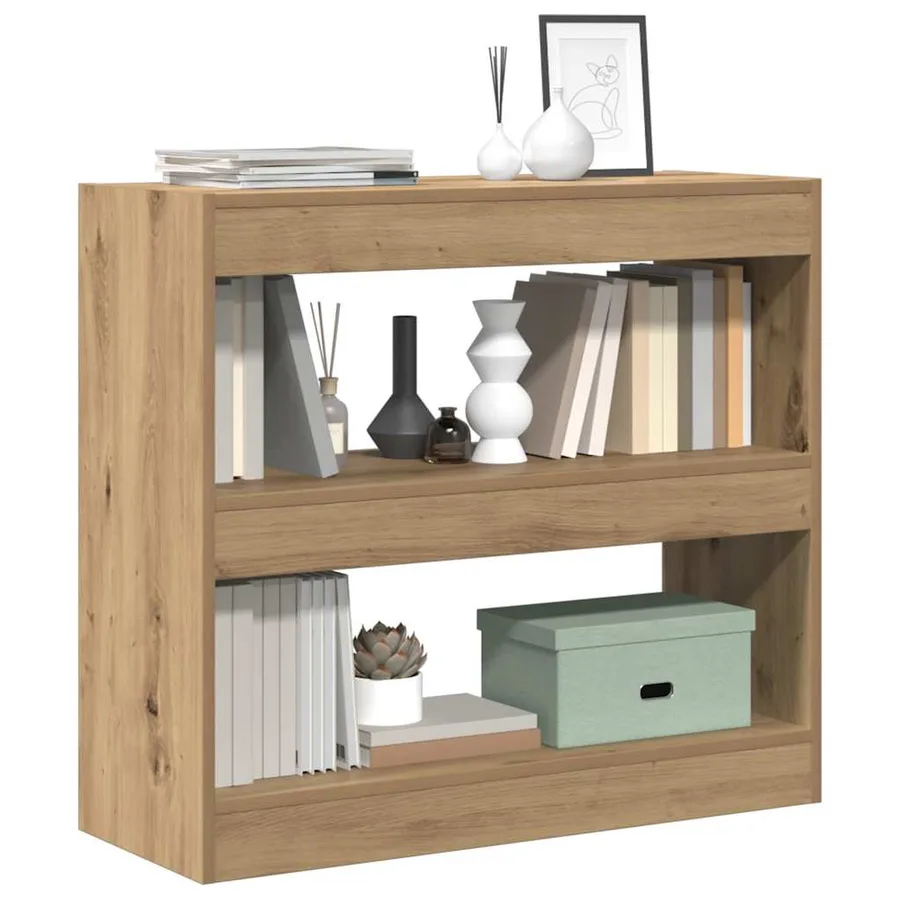 Bibliothèque/Séparateur de pièce chêne artisanal 80x30x72 cm - 3