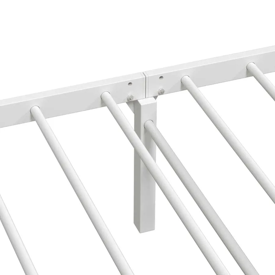 Cadre de lit sans matelas pliable blanc 90x190 cm acier - 11