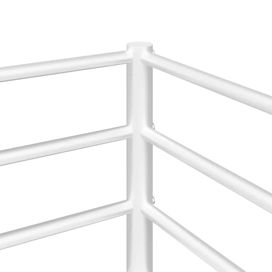 Lit superposé sans matelas blanc 90x200 cm acier - 9