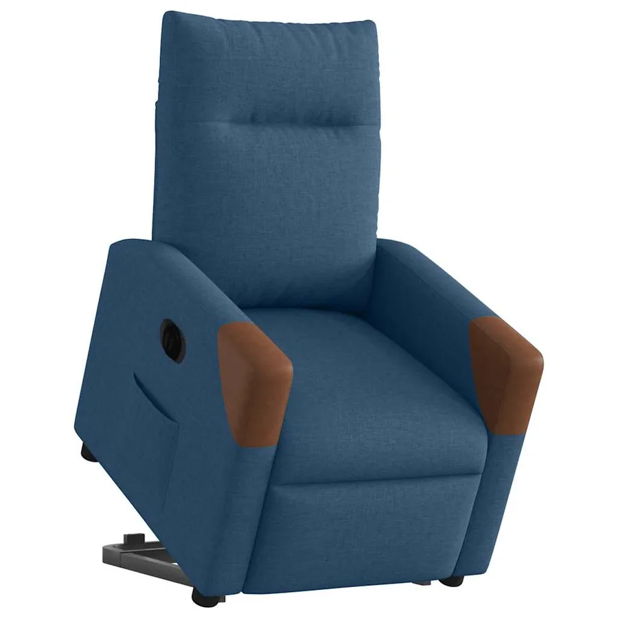 Fauteuil inclinable électrique bleu tissu - 3